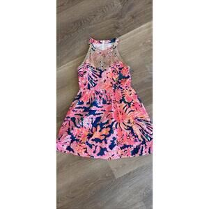 Lilly Pulitzer Girl's Floral Cotton Poplin Fit-&-Flare Dress size 12